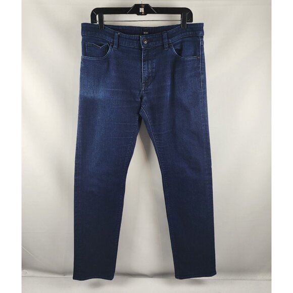 Hugo Boss Jeans Mens 34x31 Dark Blue Wash Stretch Denim - Picture 1 of 12